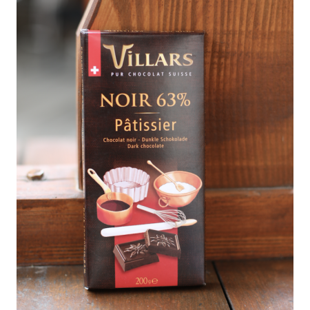 Chocolat Suisse Noir 63% pâtissier Villars